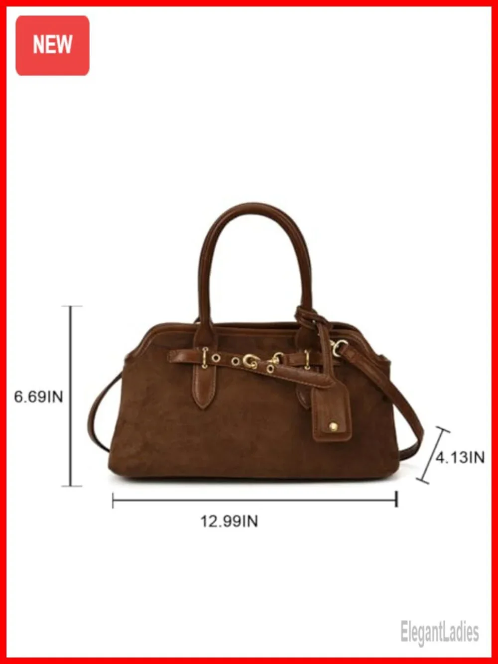 Faux Suede Tote Bag Slouchy Hobo Shoulder Crossbody Handbag